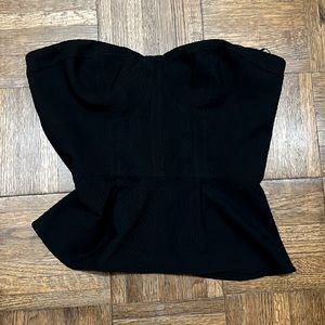 Strapless peplum top